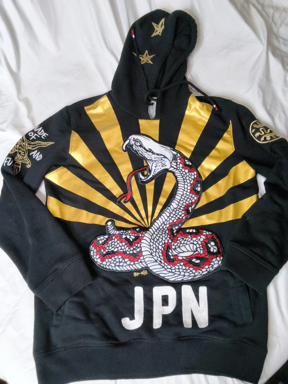 Black & Gold Snake Graphic Hoodie